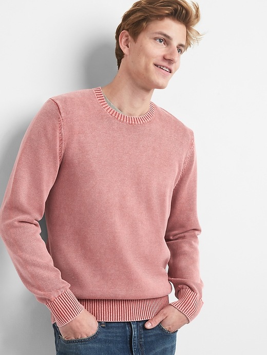 View large product image 1 of 1. Pullover Crewneck Sweater in Combed Cotton