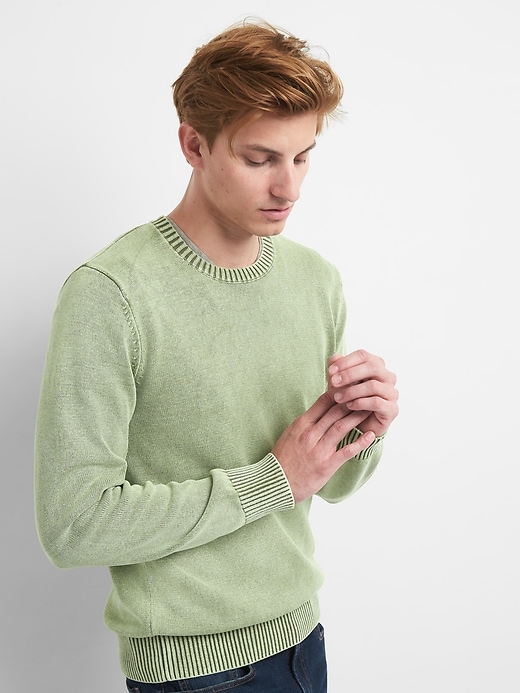 View large product image 1 of 1. Pullover Crewneck Sweater in Combed Cotton