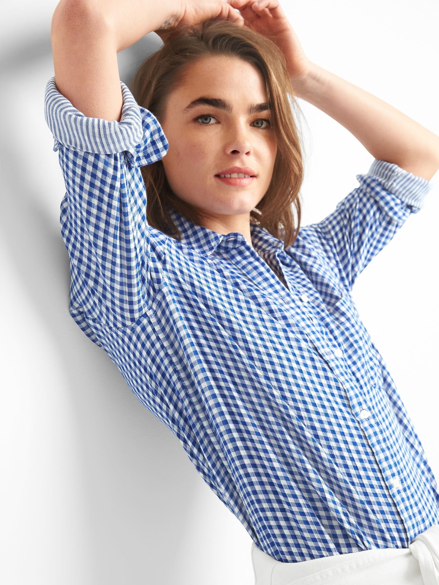 Woven Boyfriend Shirt main image 1