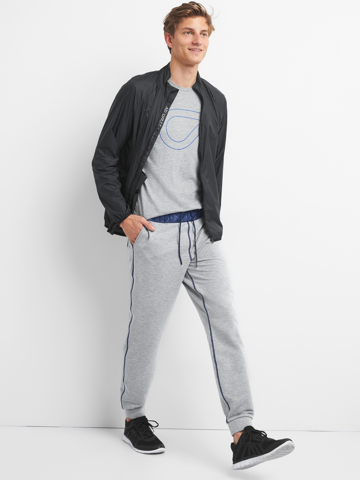 GapFit All Elements Fleece Joggers in Mix Fabric Gap
