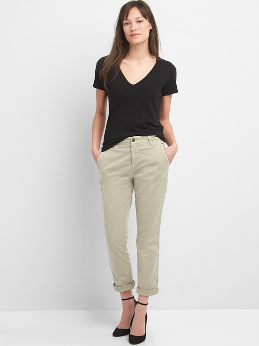 Image number 5 showing, Girlfriend Twill Stripe Khakis