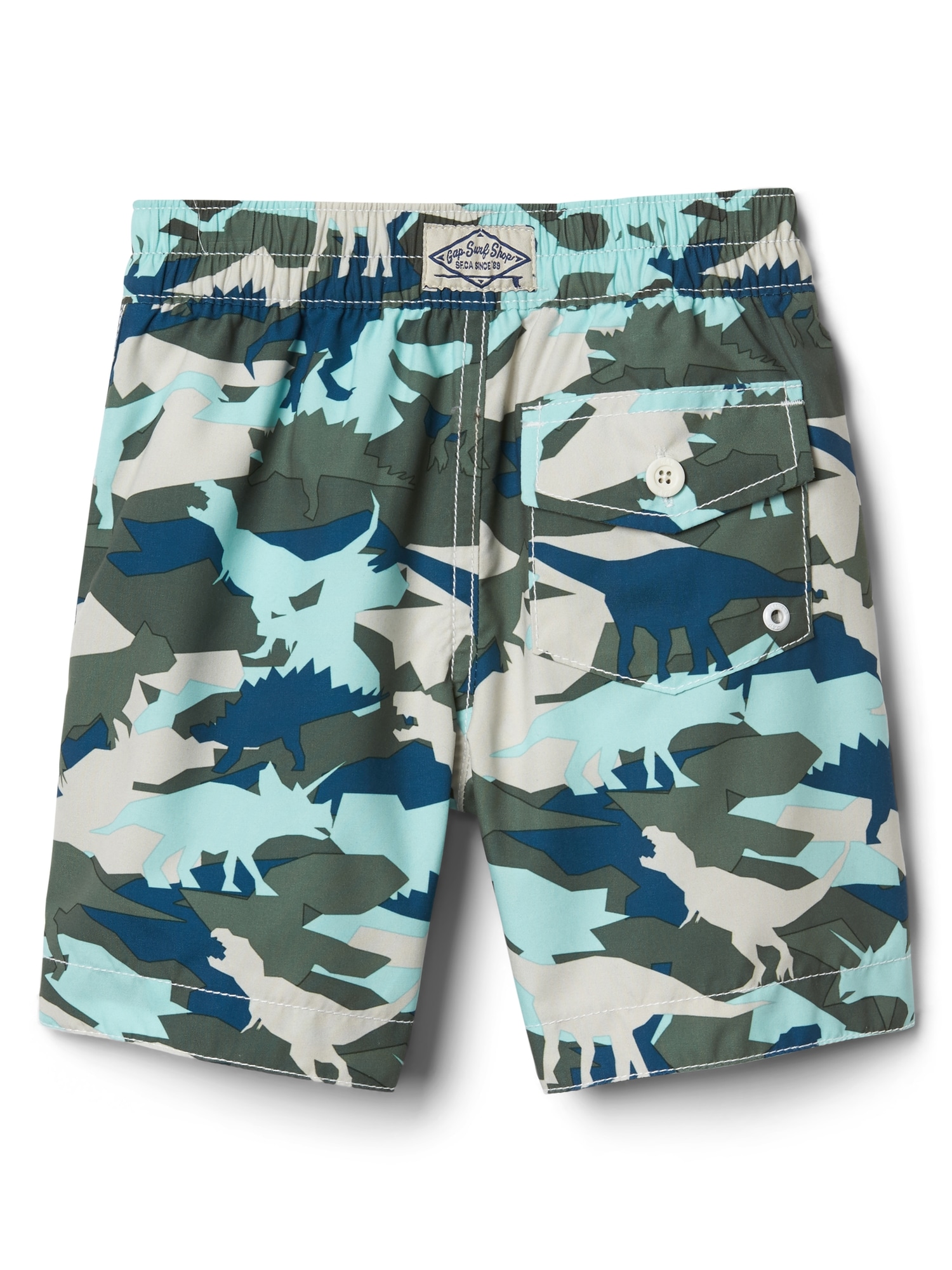 4" Dino Camo Swim Trunks Gap