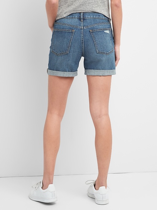 Image number 2 showing, Washwell Mid Rise 5" Denim Shorts with Distressed Detail