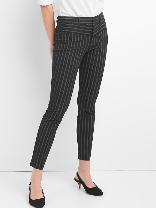 Stripe Skinny Ankle Pants Black Stripe Stripe Skinny Ankle Pants Black Stripe