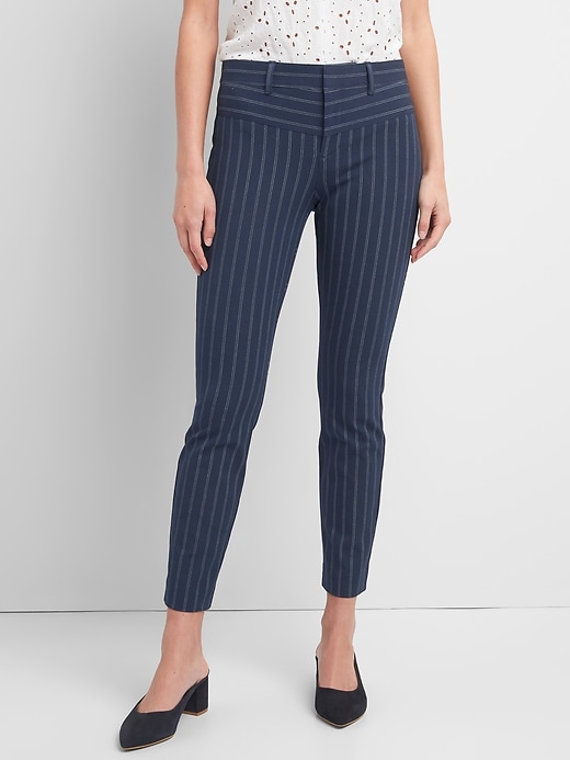 View large product image 1 of 1. Stripe Skinny Ankle Pants