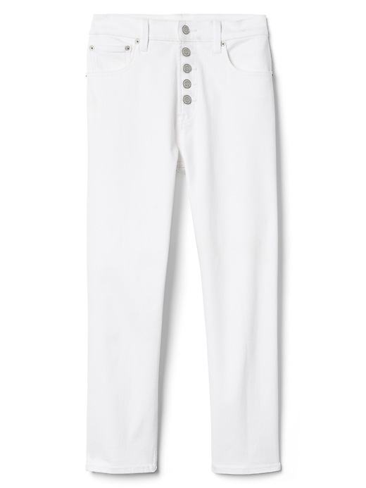 Image number 6 showing, High Rise Straight Crop Jeans with Button-Fly