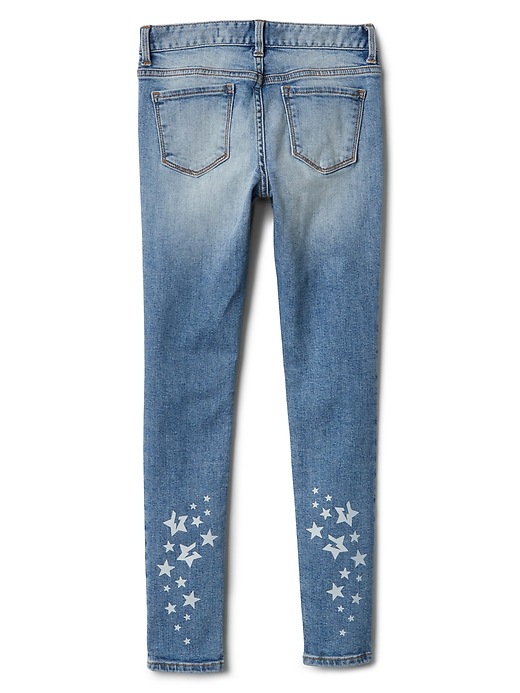 Image number 3 showing, Kids Reflective Star Graphic Skinny Jeans with Defendo