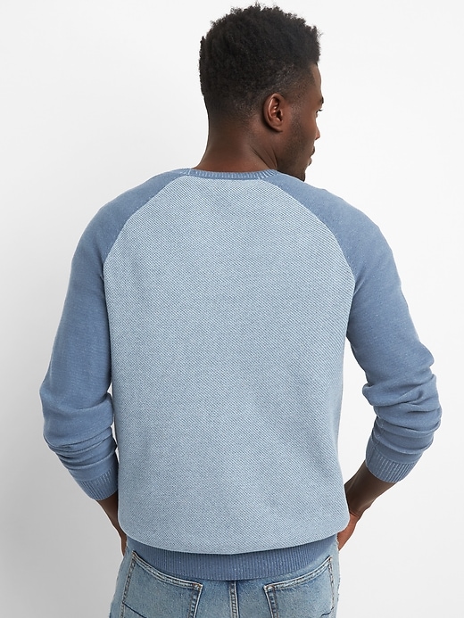 Image number 2 showing, Lightweight Raglan Textured Crewneck Sweater