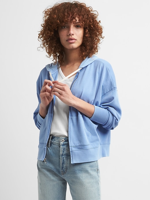 Crop Dolman Sleeve Zip Hoodie | Gap