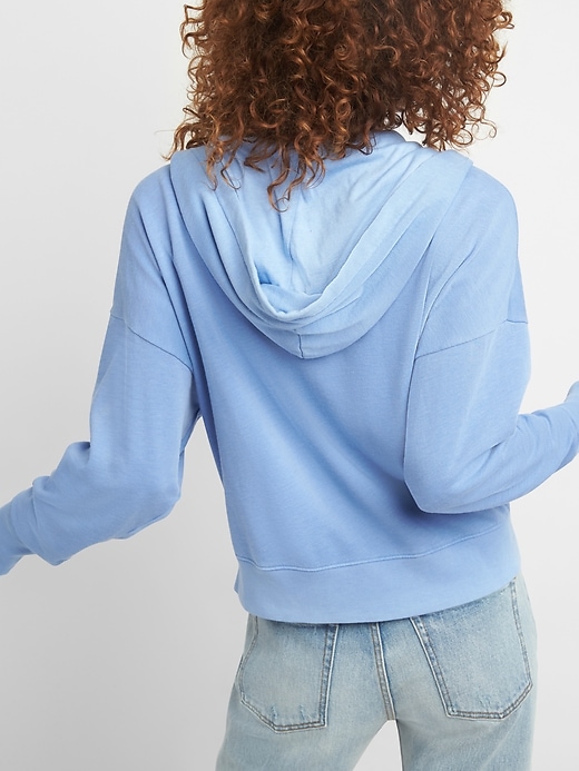 Crop Dolman Sleeve Zip Hoodie | Gap