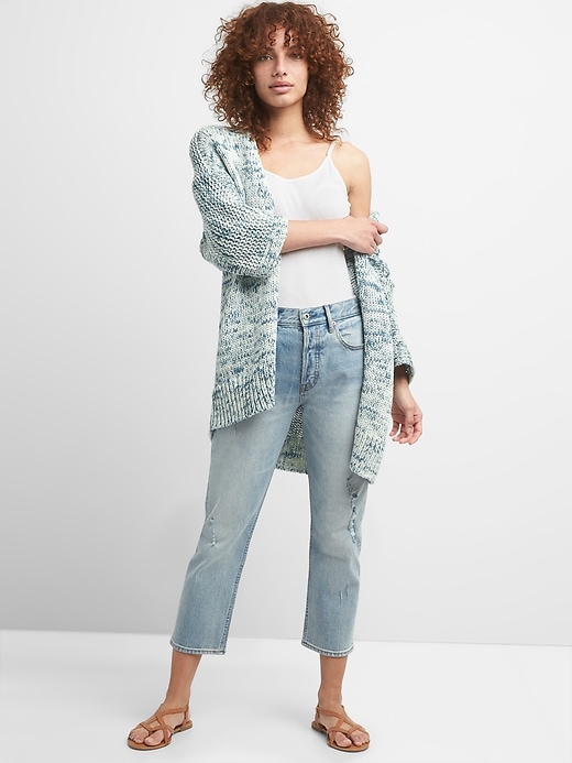 Image number 3 showing, Three-Quarter Sleeve Open-Front Cardigan Sweater