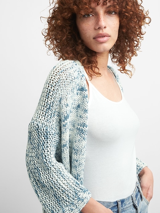 Image number 5 showing, Three-Quarter Sleeve Open-Front Cardigan Sweater