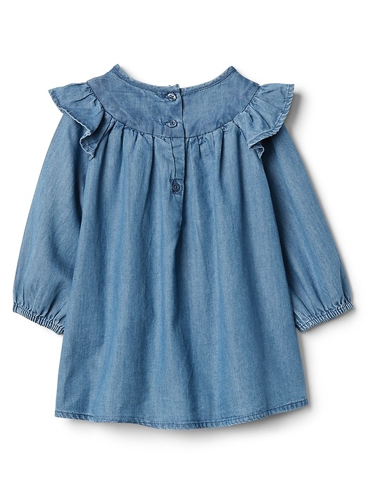 Image number 2 showing, Smocked Dress in Chambray