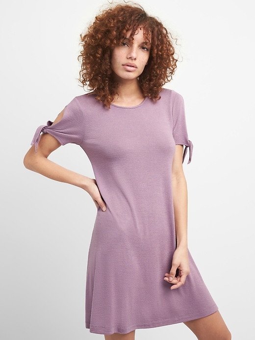 View large product image 1 of 1. Softspun Tie-Sleeve Swing Dress