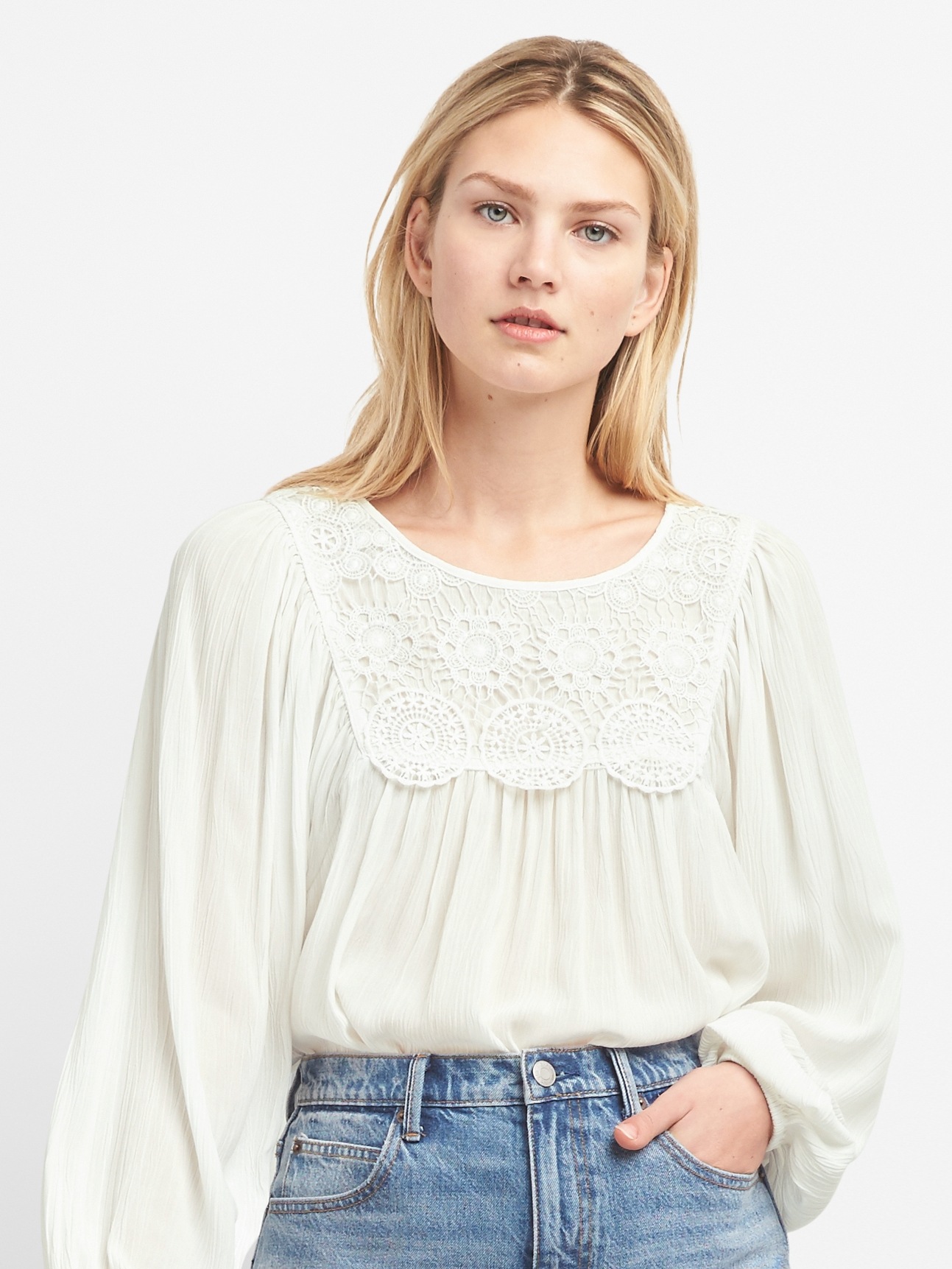 GAP Coral Crochet Det Mid Sleeve Blouse main image 1
