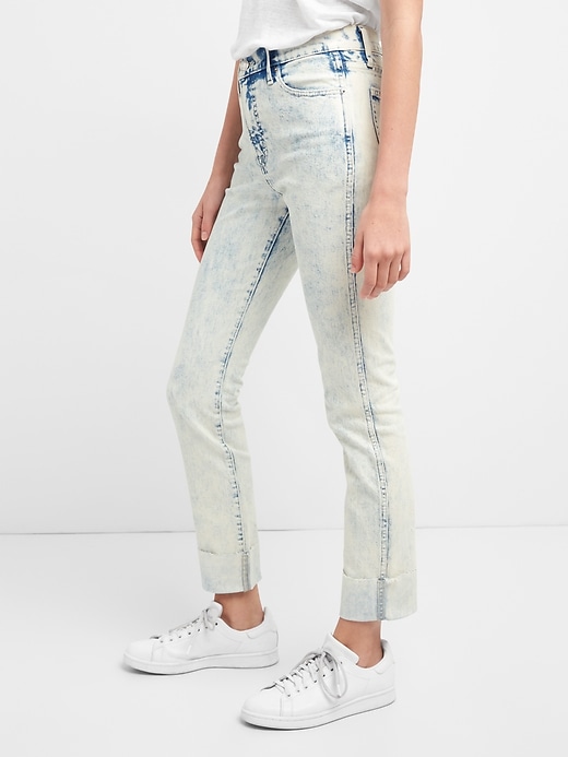 Image number 5 showing, Washwell High Rise Slim Straight Jeans in Acid Wash