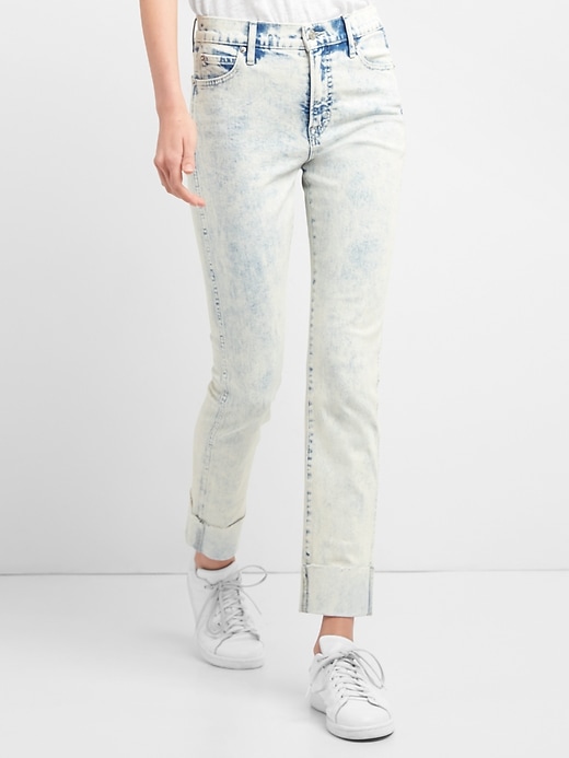 Image number 1 showing, Washwell High Rise Slim Straight Jeans in Acid Wash
