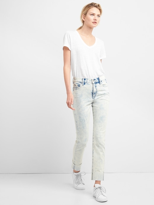 Image number 3 showing, Washwell High Rise Slim Straight Jeans in Acid Wash