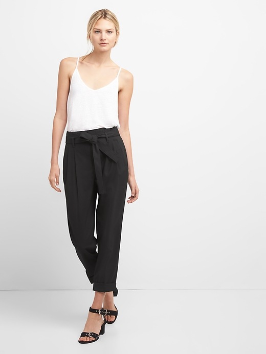Image number 3 showing, High Rise Pleated Waist Trousers