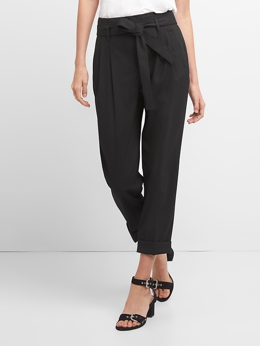 Image number 1 showing, High Rise Pleated Waist Trousers