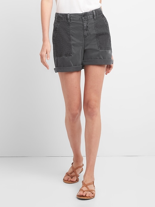 Image number 1 showing, 5" Girlfriend Chino Shorts with Eyelet Pockets