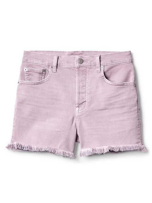 Image number 6 showing, High Rise Denim Shorts in Color