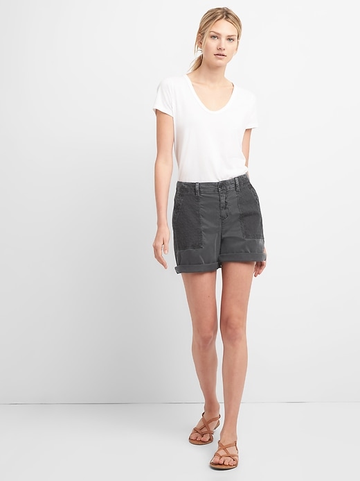Image number 3 showing, 5" Girlfriend Chino Shorts with Eyelet Pockets