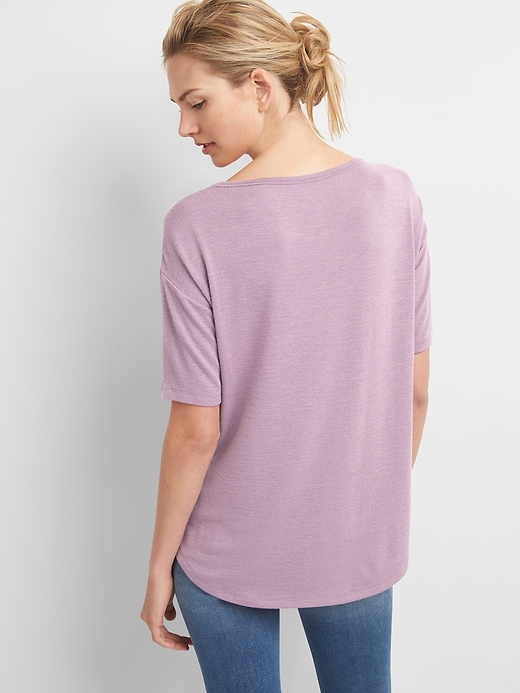 Image number 2 showing, Softspun Elbow-Length Sleeve Round Neck T-Shirt