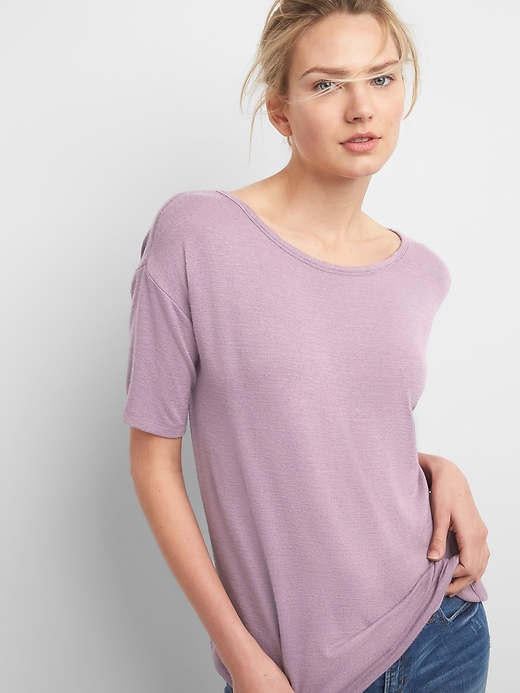 Image number 5 showing, Softspun Elbow-Length Sleeve Round Neck T-Shirt