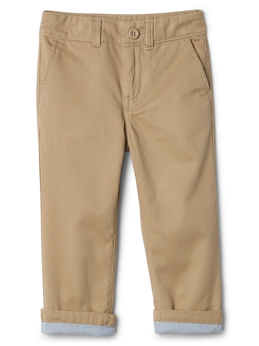 Image number 1 showing, Jersey-Lined Khakis