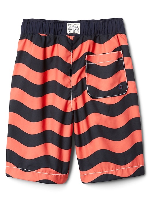 Image number 3 showing, Kids 8'' Wave Stripe Swim Trunks