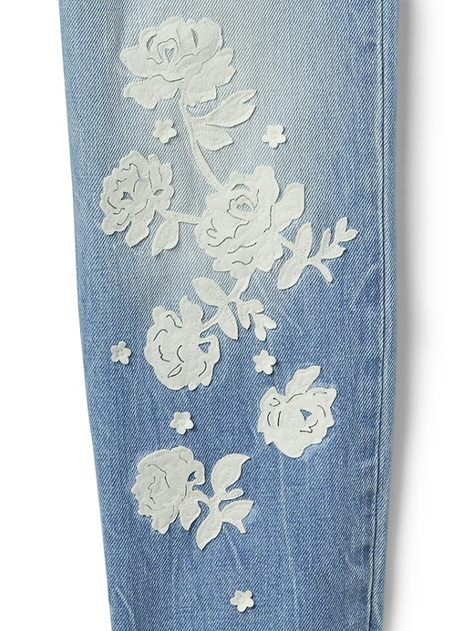 Image number 5 showing, Kids Floral Detail Girlfriend Jeans