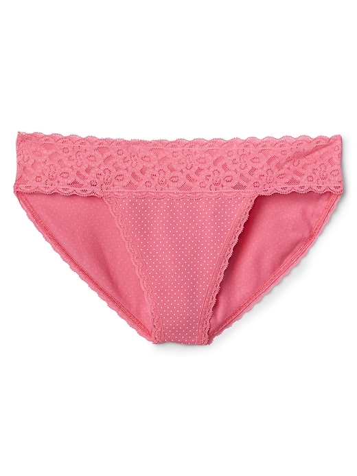 View large product image 1 of 1. Stretch Cotton & Lace Bikini