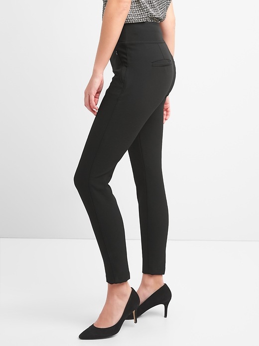 Image number 5 showing, Zip Leggings with Wide Waistband in Bi-Stretch