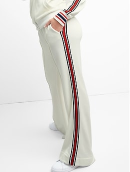 Side Stripe Wide Leg Track Pants Gap