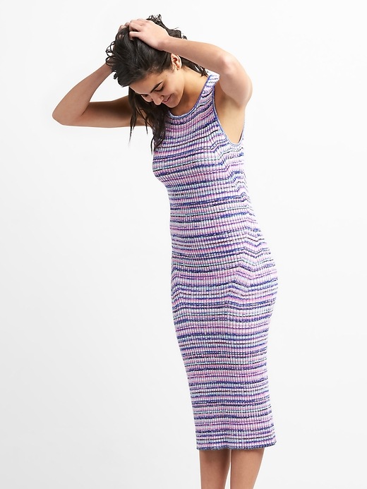Image number 1 showing, Multicolor Midi Tank Sweater Dress