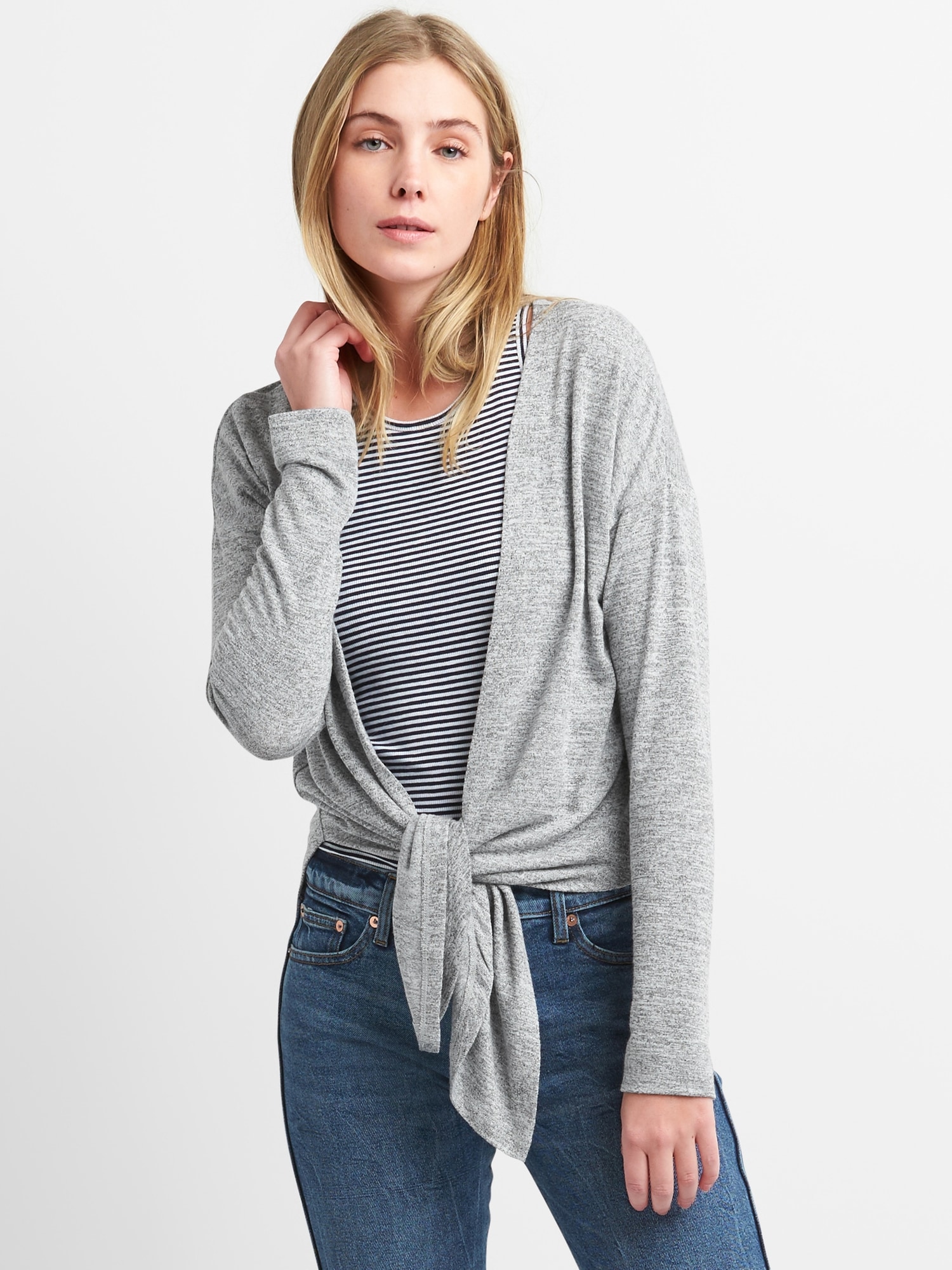 Tie-Front Cardigan Sweater