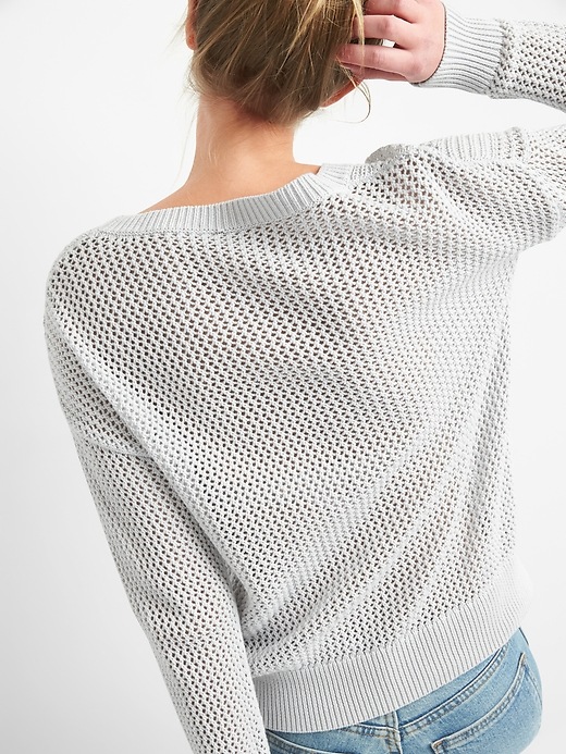 Image number 2 showing, Open-Stitch Pullover Sweater