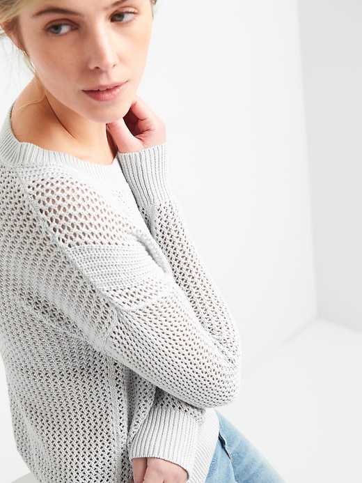 Image number 5 showing, Open-Stitch Pullover Sweater