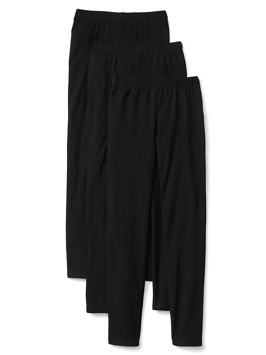 1 of 8 showing, with the color true black of product Kids Leggings in Stretch Jersey (3-Pack)