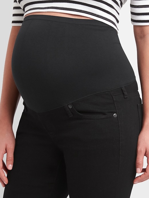 Image number 3 showing, Maternity full panel destructed true skinny jeans