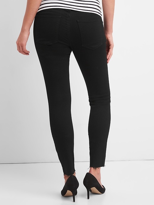 Image number 2 showing, Maternity full panel destructed true skinny jeans