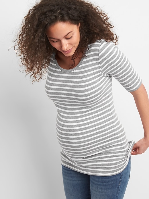 View large product image 1 of 1. Maternity Modern Short Sleeve Scoopneck T-Shirt