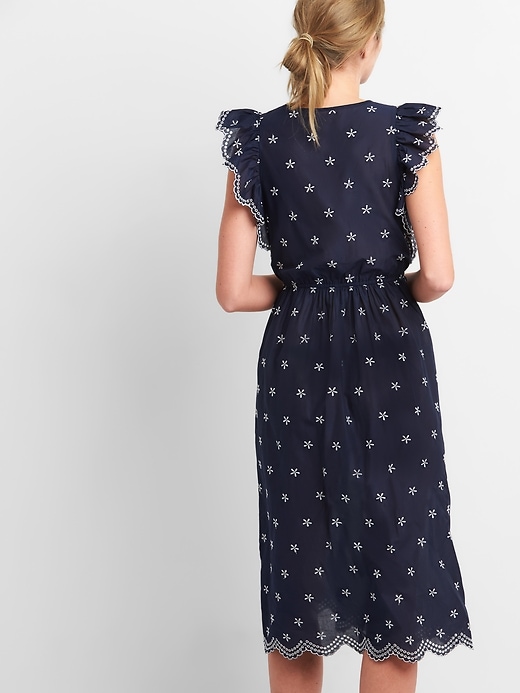 Image number 2 showing, Ruffle Trim Eyelet Midi Dress