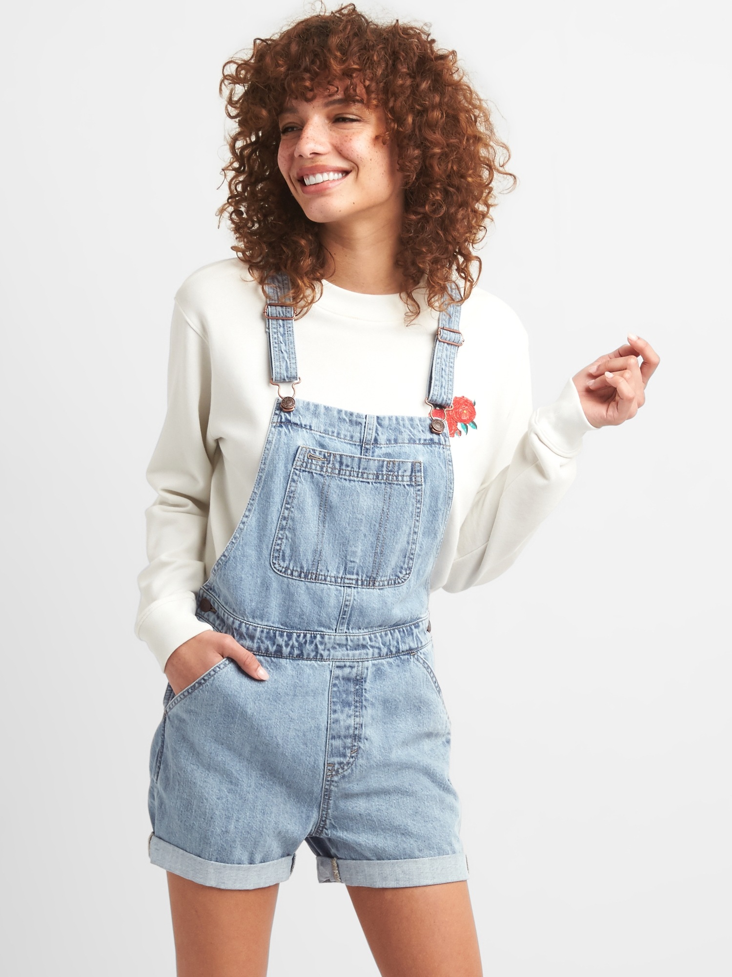Женские комбинезоны Gap Denim Short Overalls