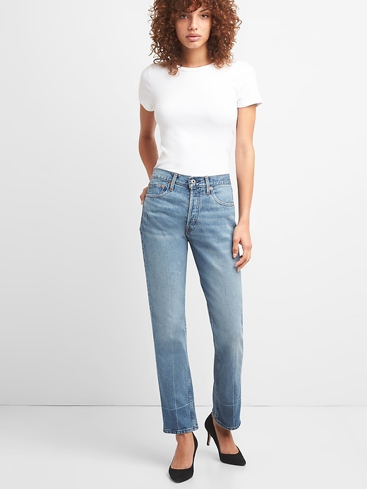 Image number 3 showing, Cone Denim&#174 Super High Rise Straight Jeans