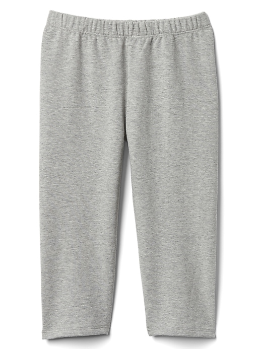 1 of 8 showing, with the color grey heather of product Kids Pedal Pusher Leggings in Soft Terry