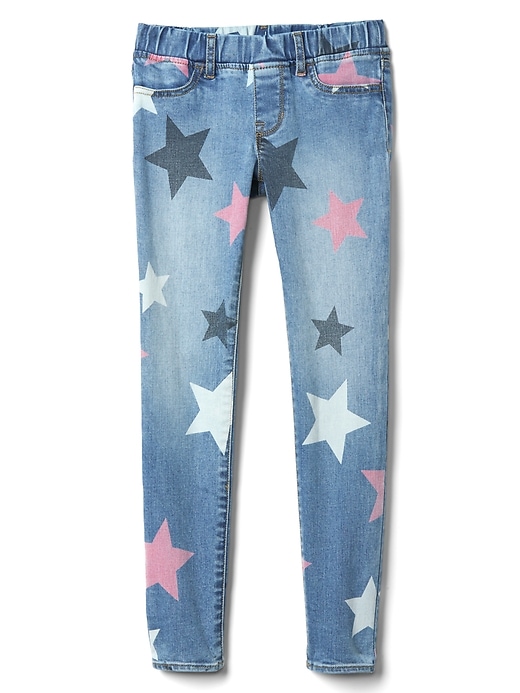 Image number 1 showing, Kids Star Print Jeggings with Stretch