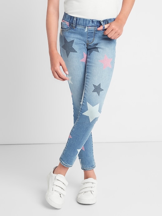 Image number 2 showing, Kids Star Print Jeggings with Stretch
