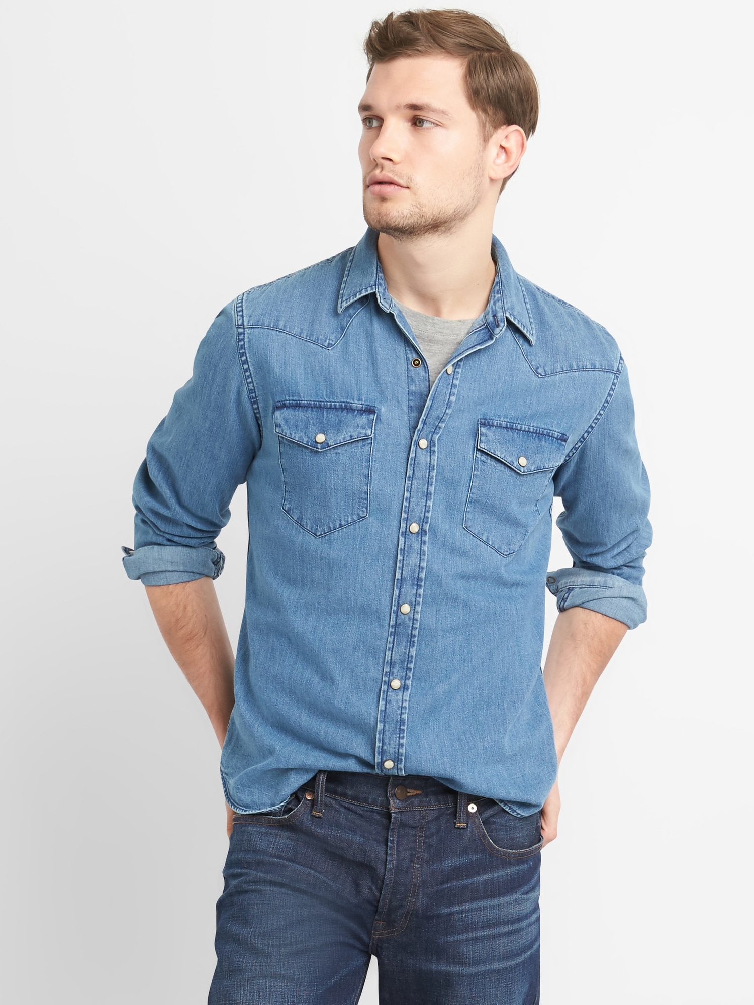 gap denim shirt mens